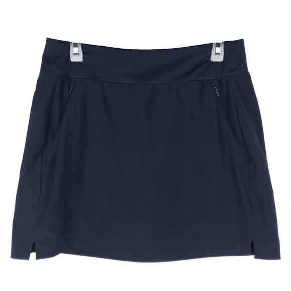 Athleta Soho Skort Navy Blue Mid Rise Zip Pockets Sz 10 Active Athleisure Tennis - Picture 1 of 9